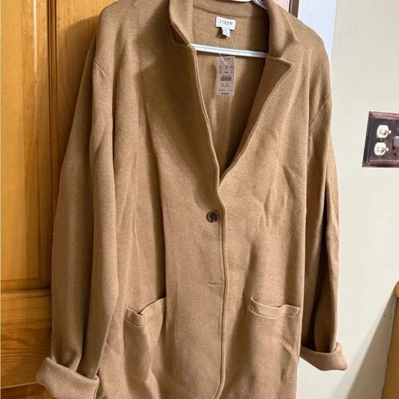 J. CREW Camel Sweater Blazer, NWT 3XL - Picture 3 of 6